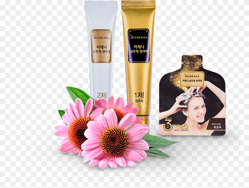 Richenna Gold Hair Color Coneflower, Bottle, Lotion, Adult, Person Free Png