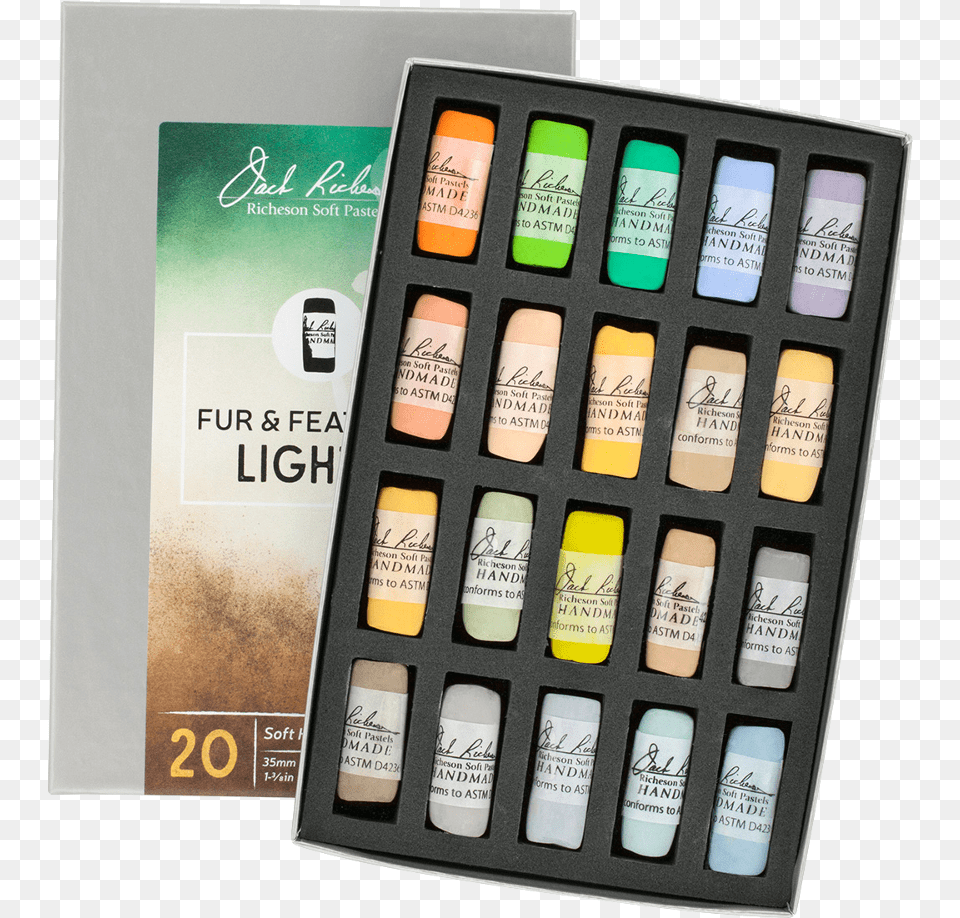 Richeson Soft Handrolled Pastels Set Of Richeson Soft Handrolled Pastels Set Of 20 Color, Paint Container, Palette Png