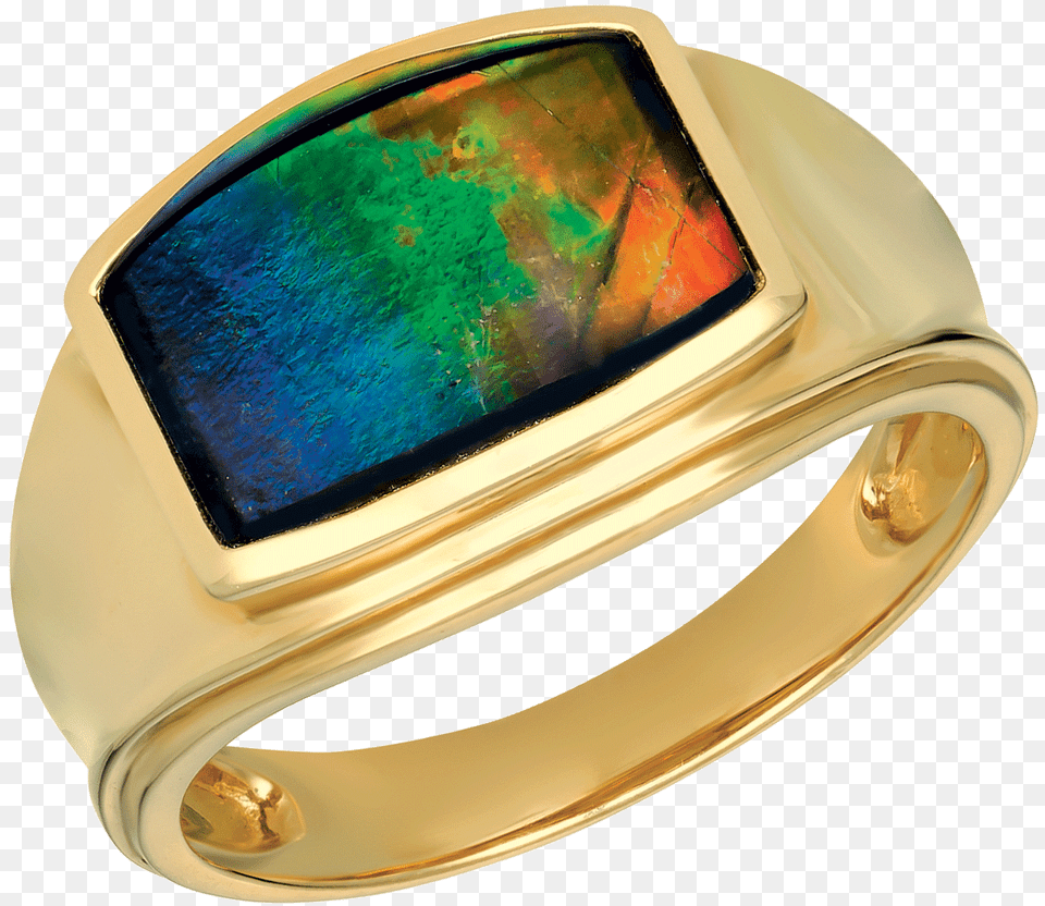 Rick 14k Yellow Gold Ring By Korite Ammolite Pre Engagement Ring, Accessories, Gemstone, Jewelry, Ornament Png