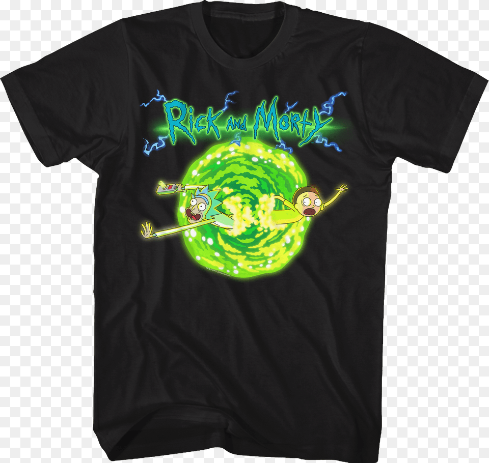 Rick Amp Morty Portal Glow Lightning Logo, Clothing, T-shirt, Shirt Free Transparent Png