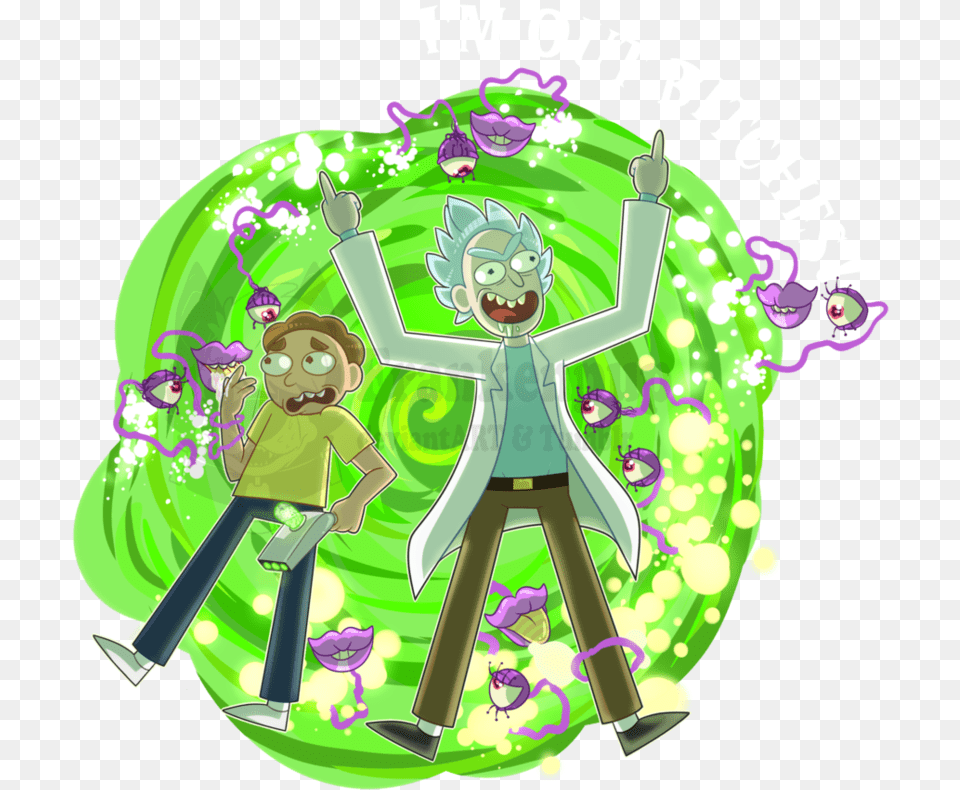 Rick And Morty, Art, Publication, Green, Graphics Png Image