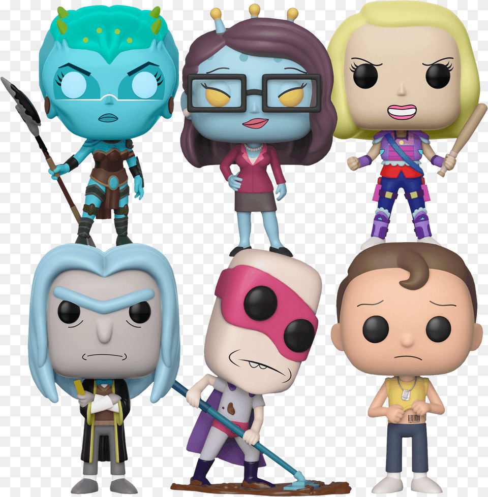 Rick And Morty Bundle 1 Pop Vinyl Noob Noob Funko Pop, Doll, Toy, Person, Face Free Png Download