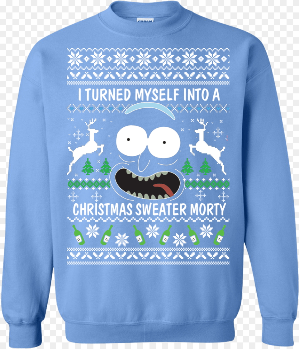Rick And Morty Christmas Sweater Sweater Rick And Morty Christmas, Sweatshirt, Clothing, Hoodie, Knitwear Free Transparent Png