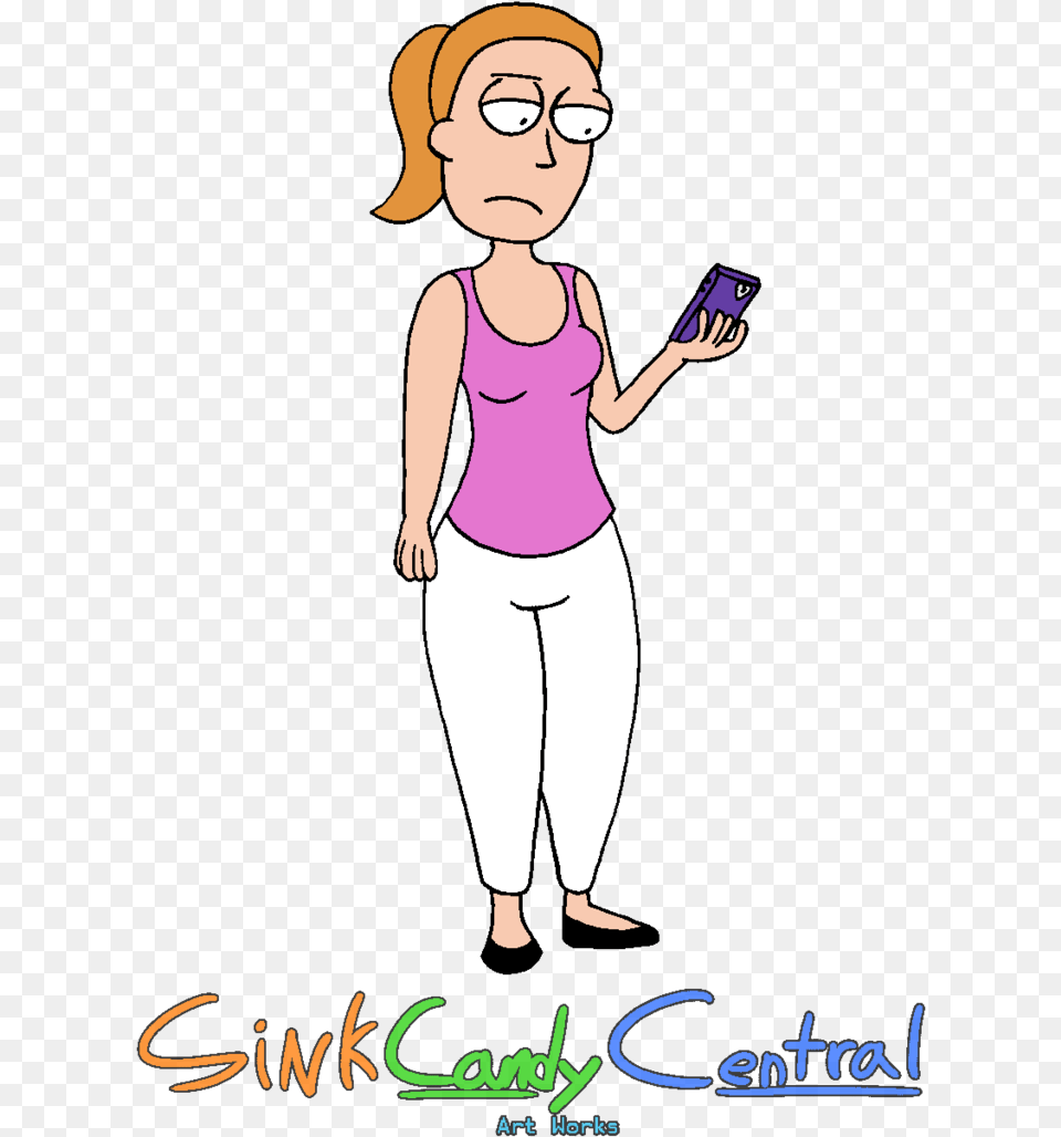 Rick And Morty Clipart Buff Rick And Morty Summer Texting, Person, Electronics, Phone, Mobile Phone Free Transparent Png