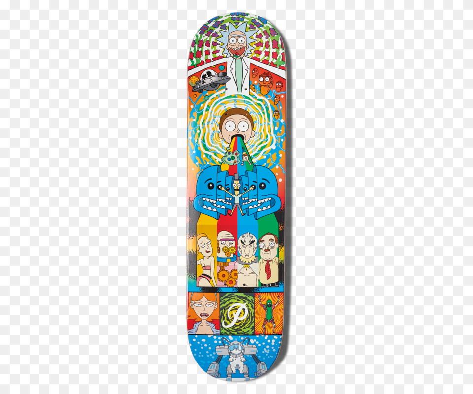 Rick And Morty Collage Deck, Skateboard, Person, Face, Head Free Png