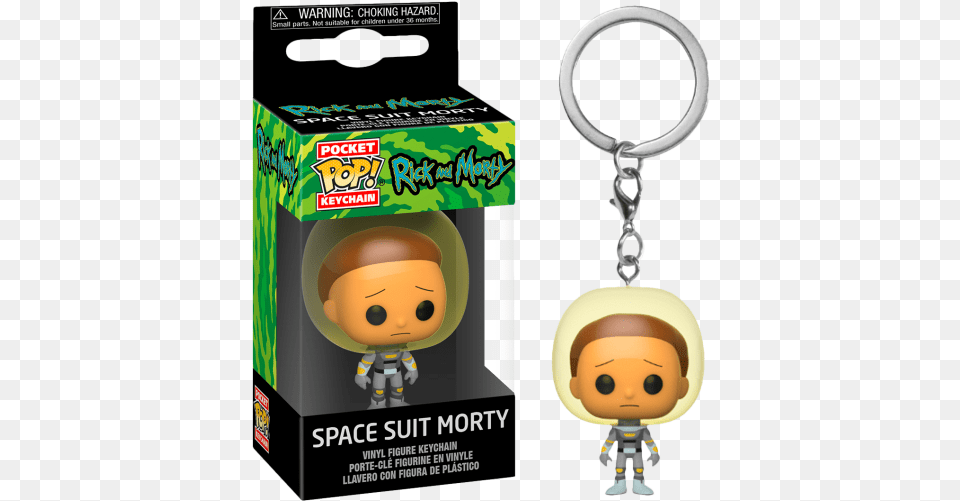 Rick And Morty Funko Pop Keychain Rick And Morty Space Suit Morty, Baby, Person, Toy, Face Free Transparent Png