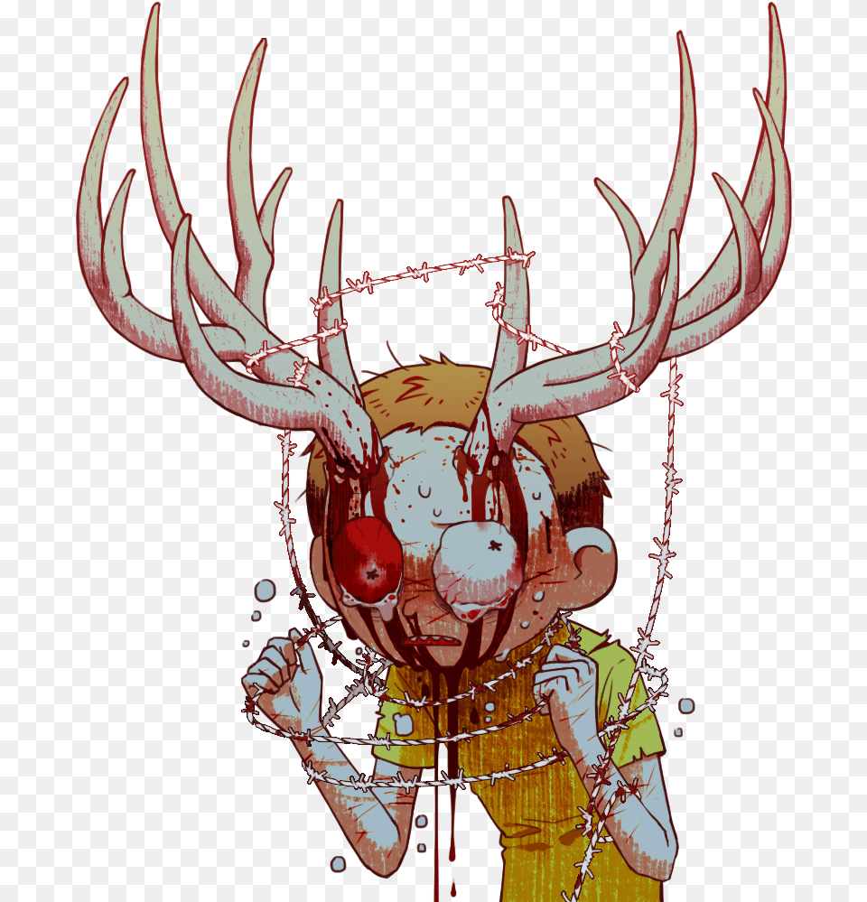 Rick And Morty Gore Collab Http Cartoon, Animal, Person, Mammal, Deer Png