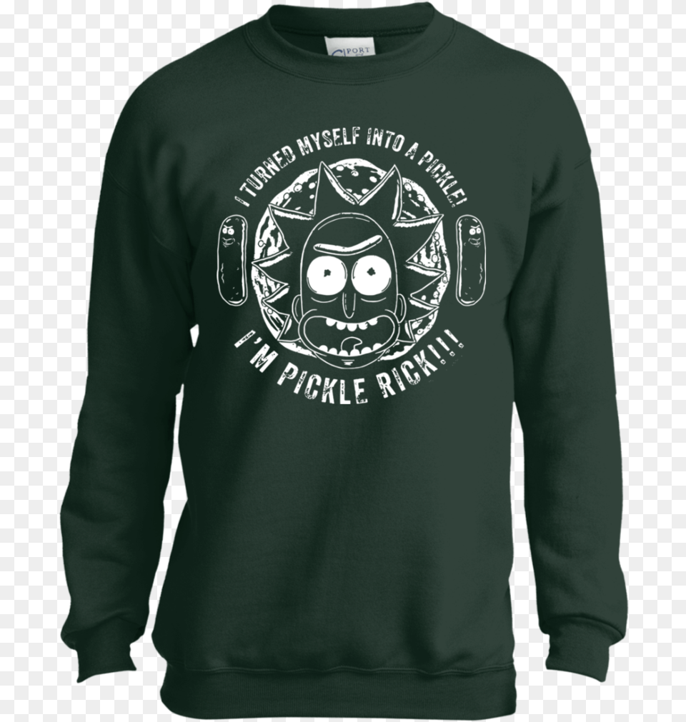 Rick And Morty I M Pickle Rick Youth Sweatshirt Jet Chemistry Hoodie Designs, Clothing, Sweater, Knitwear, Long Sleeve Png