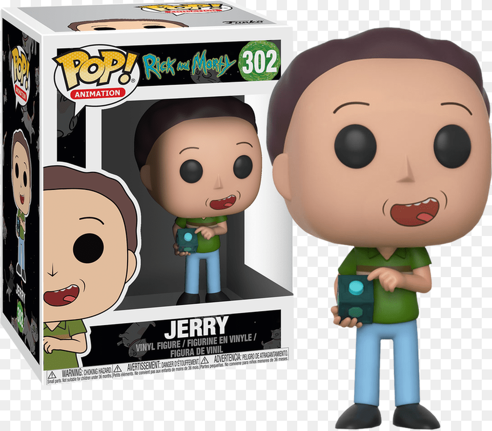 Rick And Morty Jerry Pop, Doll, Toy, Face, Head Free Png