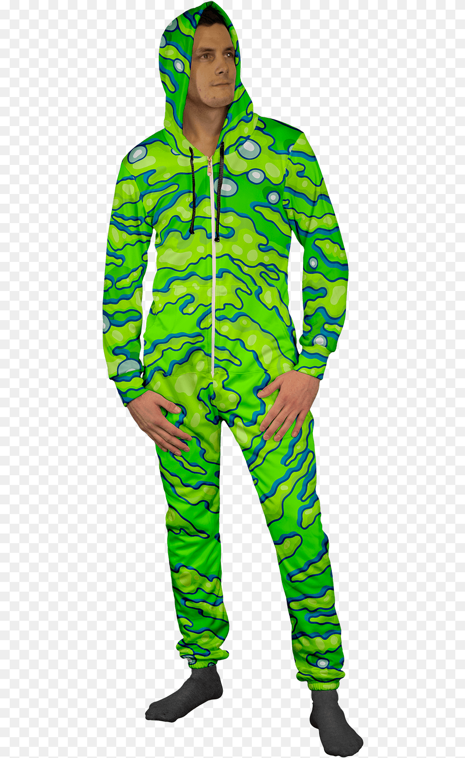 Rick And Morty Neon Portal Adult Onesie Adult Sublimated Onesie Pajamas, Person, Man, Male, Face Png