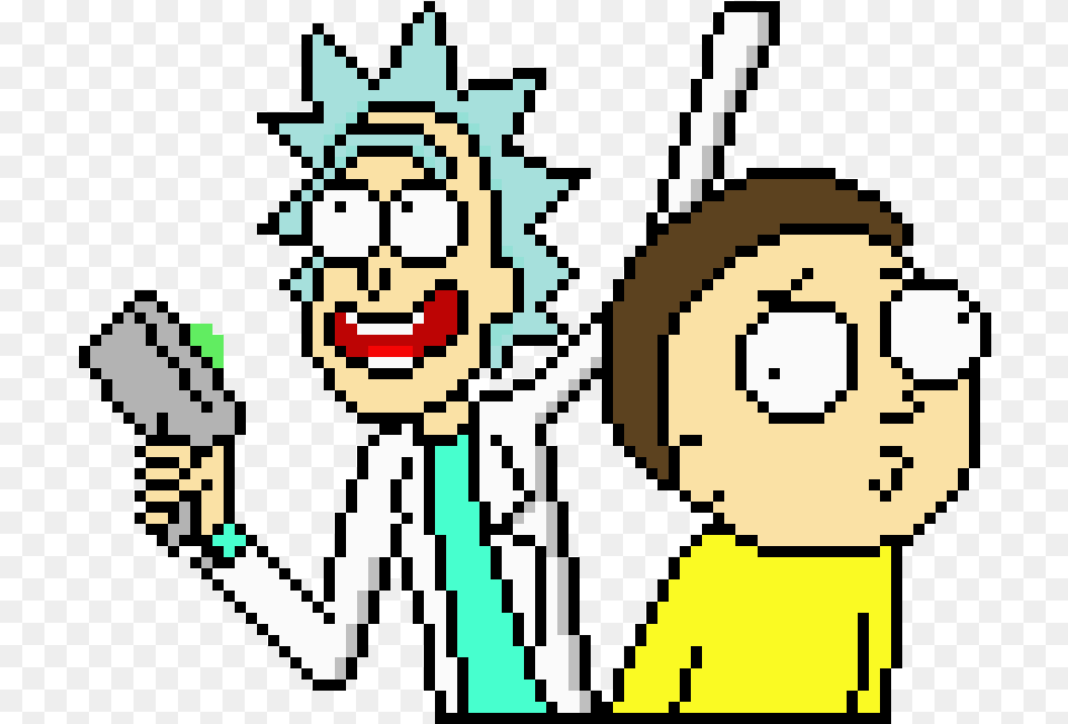 Rick And Morty Pixel Art, Face, Head, Person, Photography Free Png Download