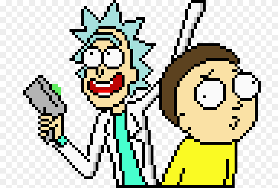 Rick And Morty Pixel Art Pixel Art Maker, Face, Head, Person, Qr Code Free Transparent Png