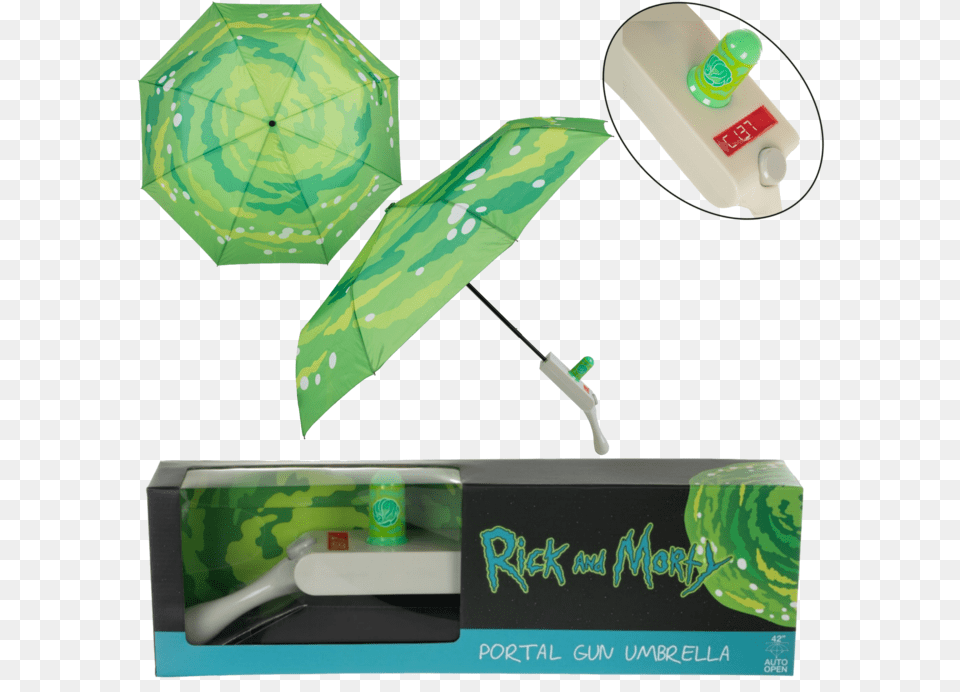 Rick And Morty Portal Gun Compact Umbrelladata Rick And Morty Umbrella, Canopy Png Image