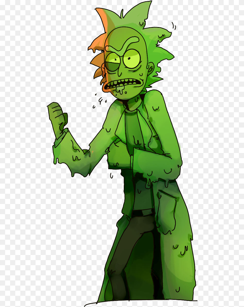 Rick And Morty Rick Fanart, Green, Alien, Person, Baby Png Image