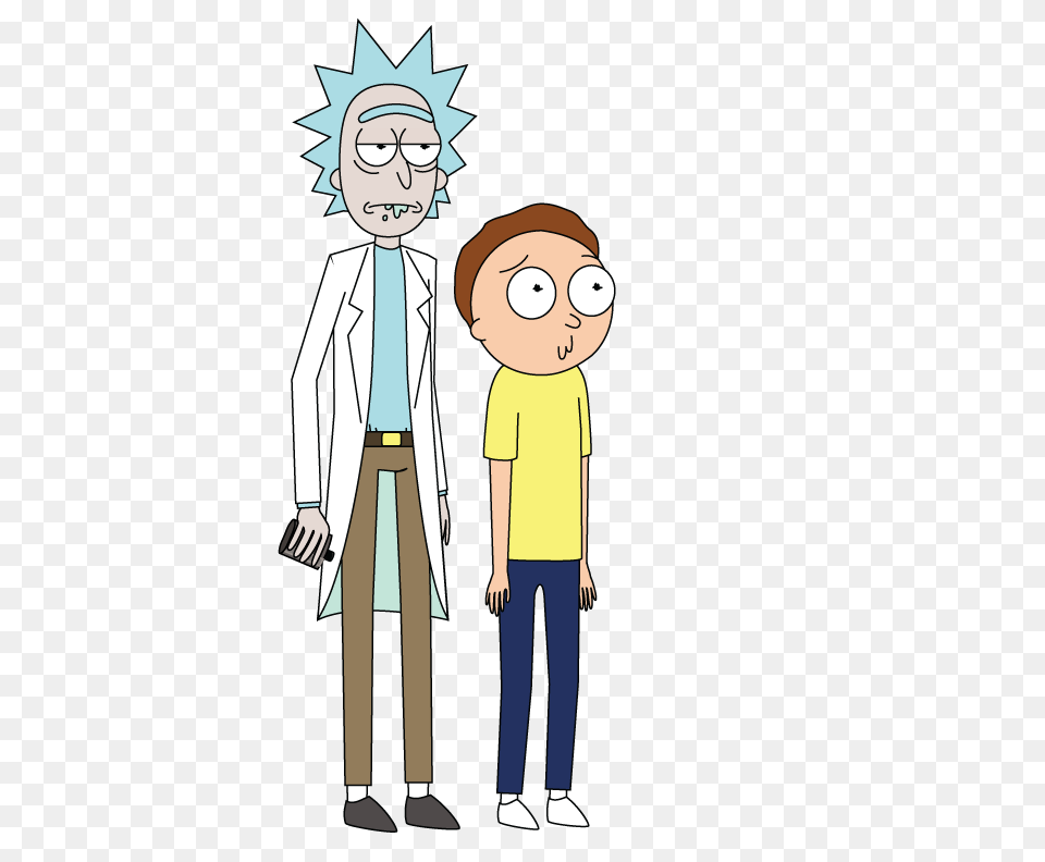 Rick And Morty Standing, Book, Publication, Person, Comics Png Image