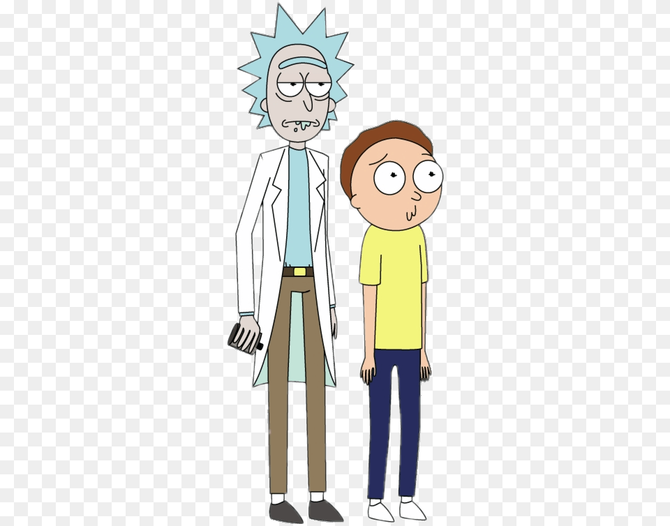 Rick And Morty Standing Rick E Morty, Book, Comics, Coat, Clothing Free Transparent Png