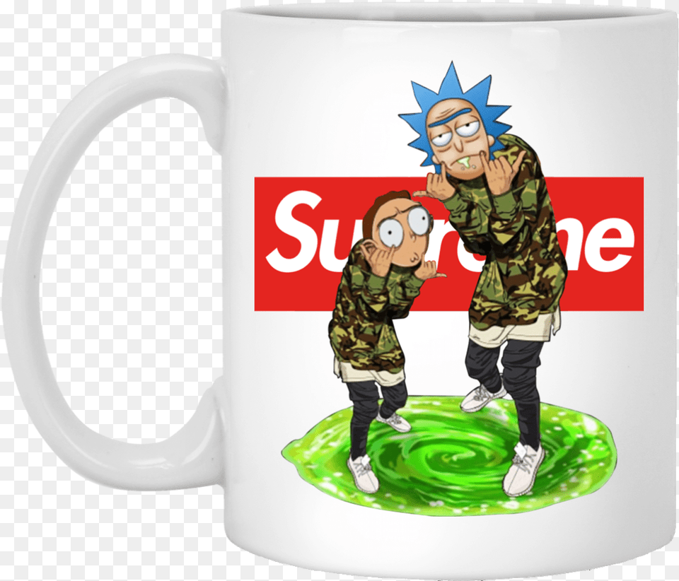 Rick And Morty Supreme Mugs, Cup, Person, Boy, Child Png Image