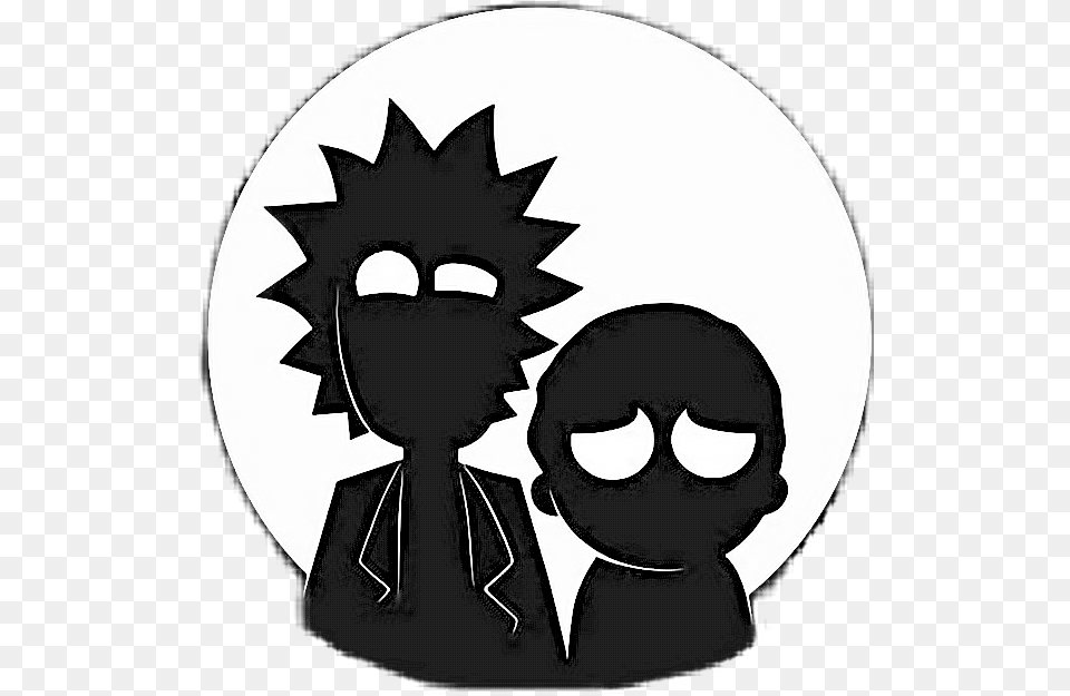 Rick And Morty Wallpaper Collage Koszulka Rick And Morty, Silhouette, Stencil, Logo, Person Png