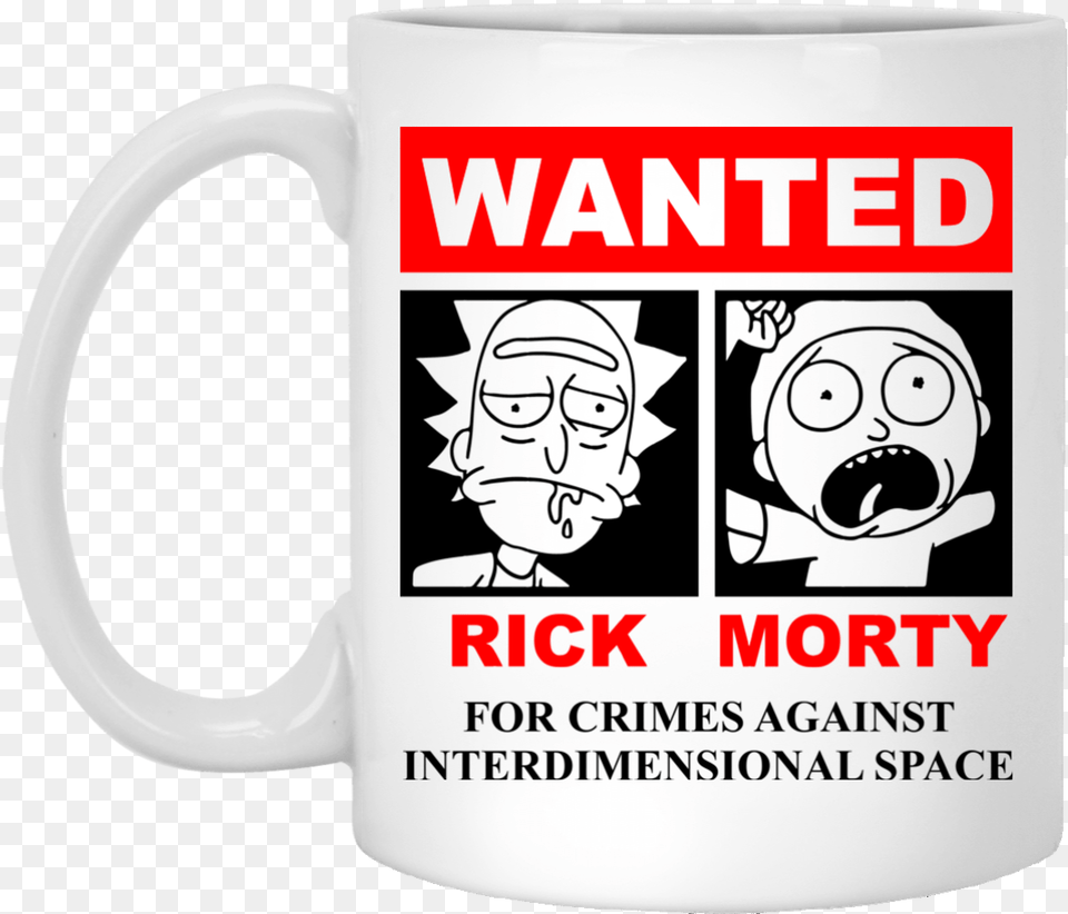 Rick And Morty Wanted Interdimensional Space White Rick And Morty Criminal, Baby, Cup, Person, Face Free Png
