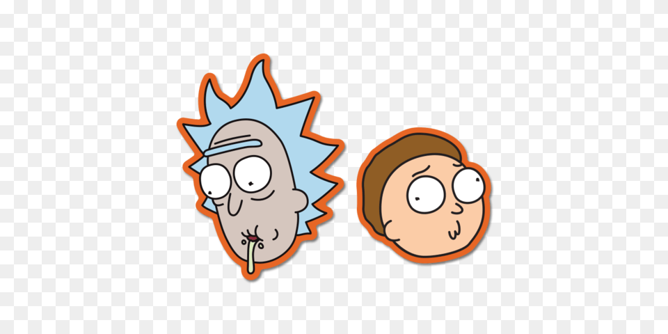 Rick And Morty Zoned Out Sticker Pair Burubado, Face, Head, Person, Baby Free Png