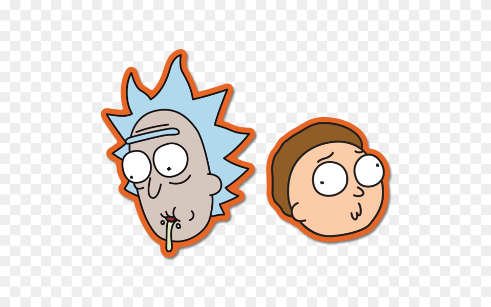 Rick And Morty Zoned Out Sticker Pair Burubado, Face, Head, Person, Baby Png Image