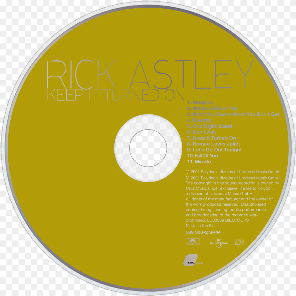 Rick Astley Music Fanart Fanarttv Optical Disc, Disk, Dvd Png Image