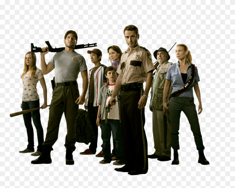 Rick E Carl Season The Walking Dead, People, Pants, Clothing, Person Free Png Download