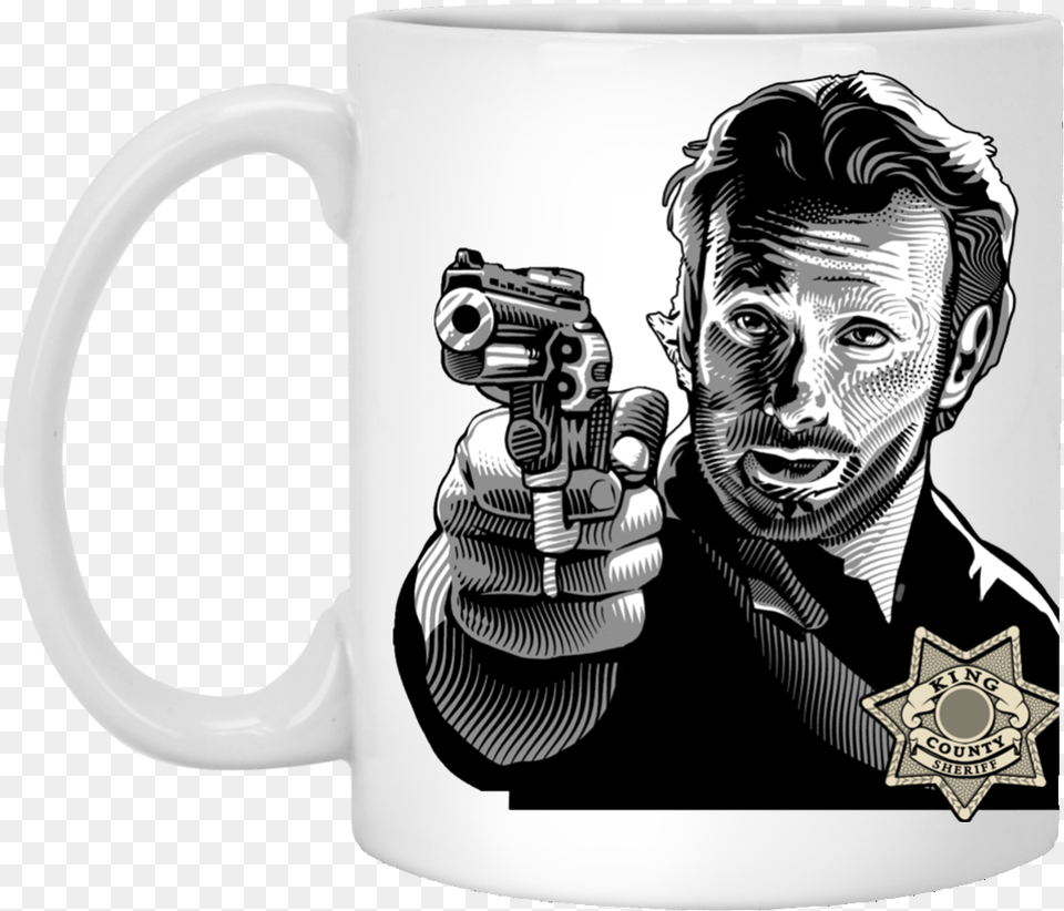 Rick Grimes Coffee Mugsclass Mug, Weapon, Firearm, Handgun, Gun Png Image