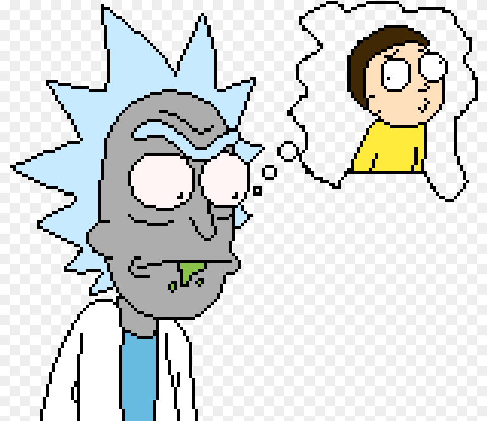 Rick Thinking Of Morty Cartoon, Person, Baby, Face, Head Png