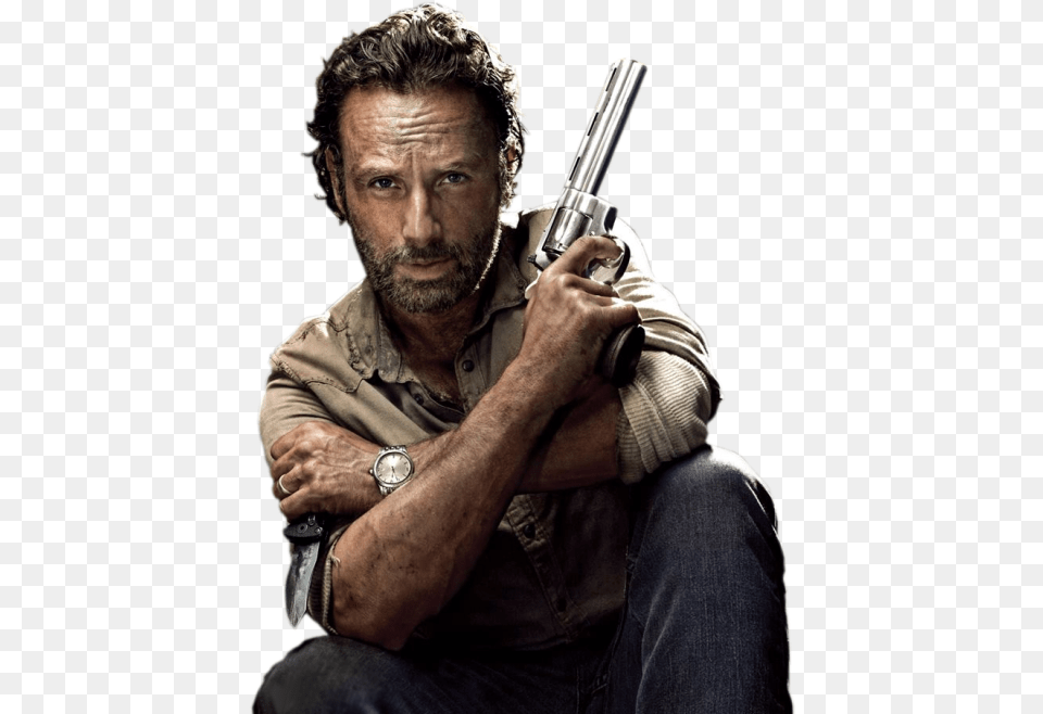 Rick Walking Dead Rick Grimes Hd, Firearm, Gun, Handgun, Weapon Png Image