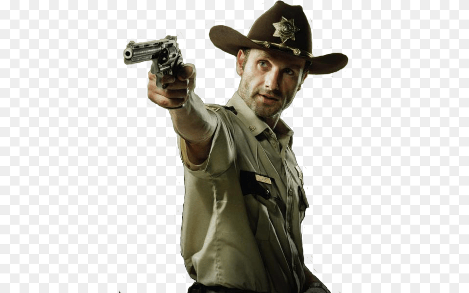 Rick Walking Dead Rick Sheriff, Weapon, Hat, Handgun, Gun Free Transparent Png