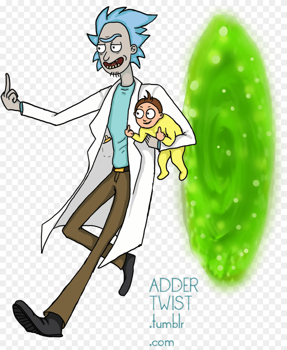 Rickandmortybykat Commissioned Me To Do A Picture Cartoon, Person, Face, Head, Food Free Transparent Png