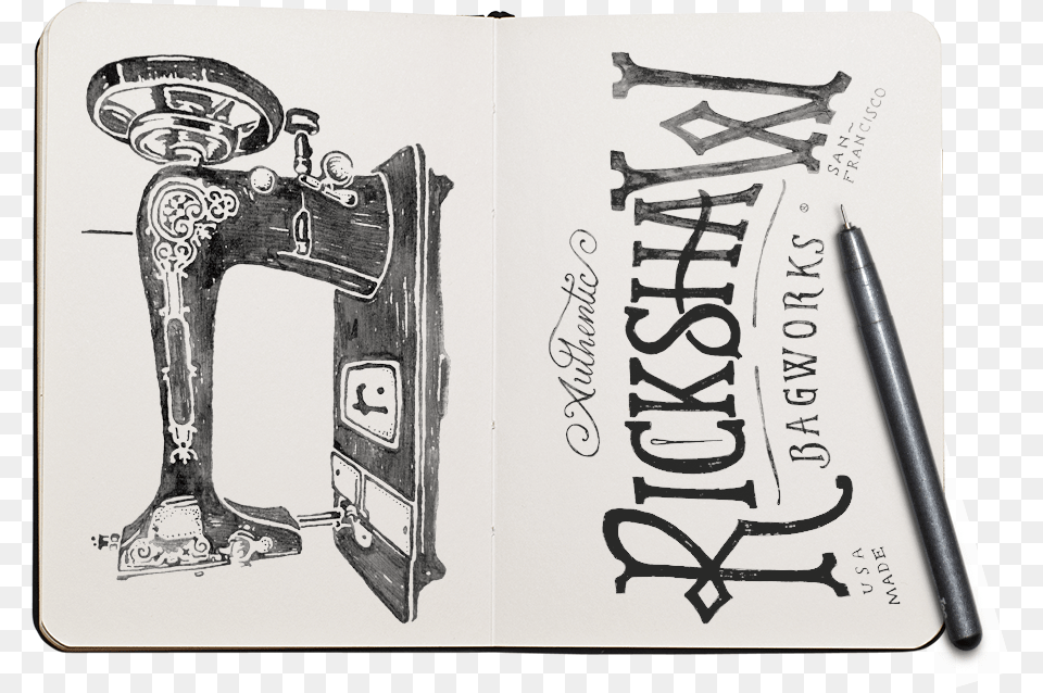 Rickshaw Sketchbook Mockup Sketch, Pen, Text, Art, Drawing Free Png