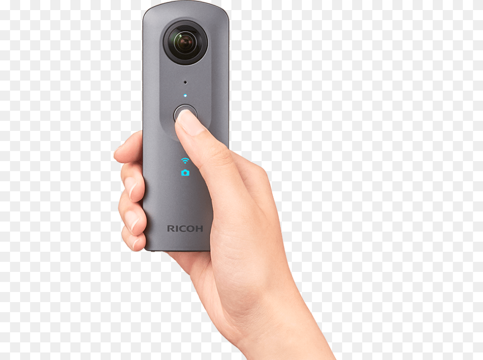 Ricoh Theta In Hand, Photography, Electronics, Phone, Mobile Phone Png