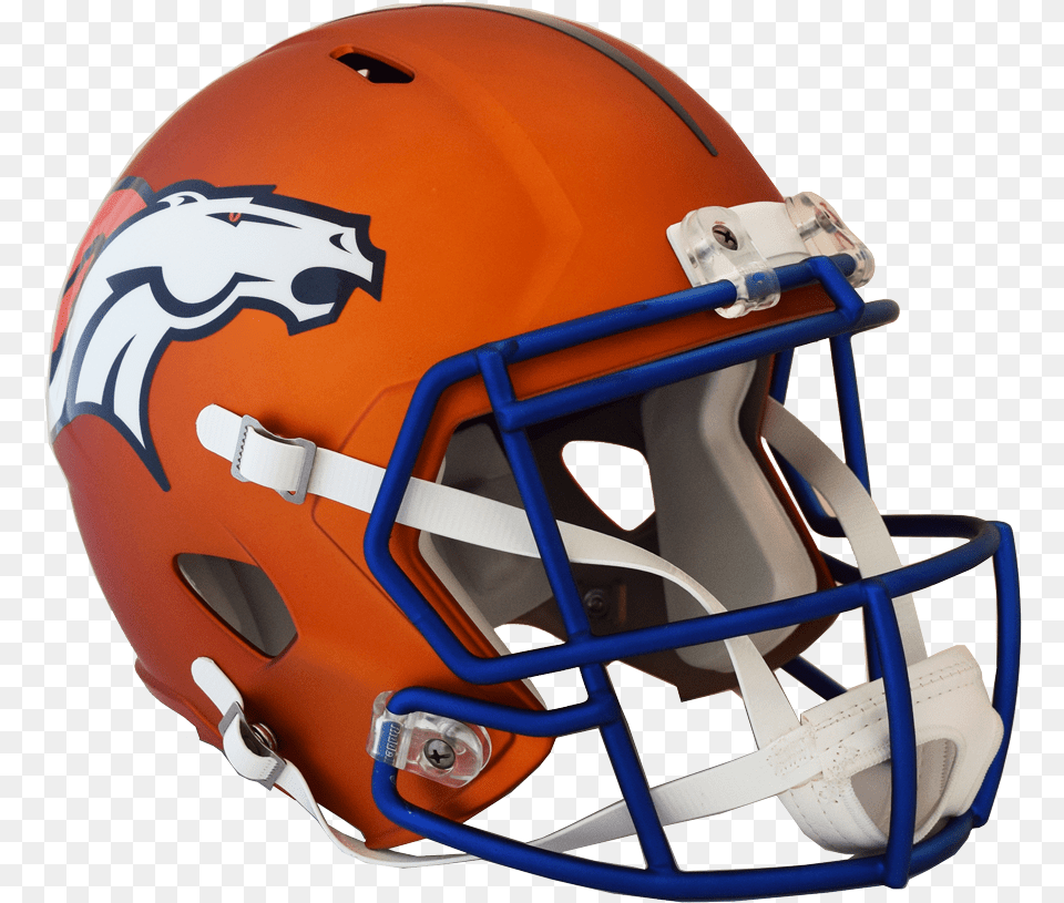 Riddell Deluxe Replica Helmet Blaze Broncos Blaze Helmet, American Football, Football, Football Helmet, Sport Png Image