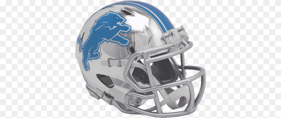 Riddell Detroit Lions Alternate Chrome Speed Mini Helmetpurchase Detroit Lions New, Helmet, American Football, Football, Football Helmet Free Png