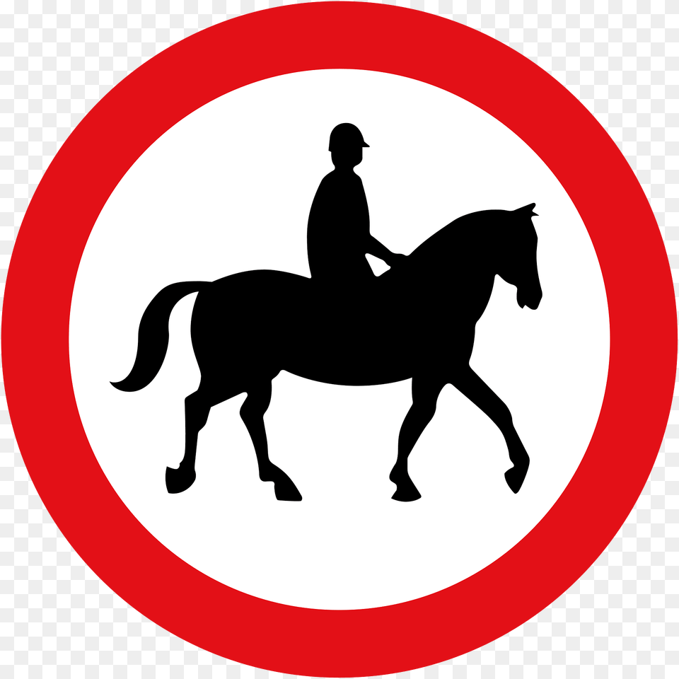Ridden Or Accompanied Horses Prohibited Clipart, Symbol, Adult, Person, Mammal Free Png Download