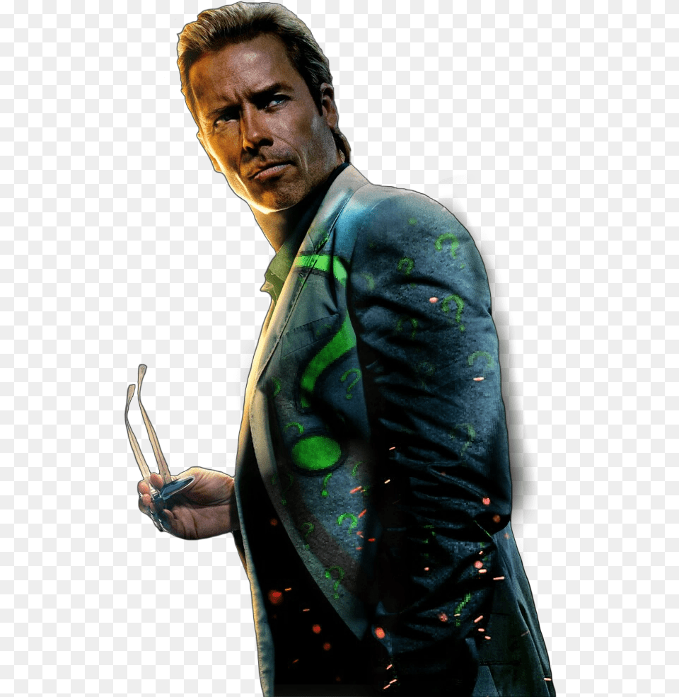 Riddler Guy Pearce Concept Render Iron Man, Jacket, Long Sleeve, Person, Head Png Image