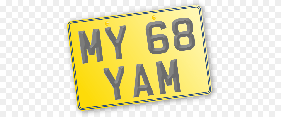 Ride Away On Your New 68 Plate Yamaha Sign, License Plate, Transportation, Vehicle, Text Png