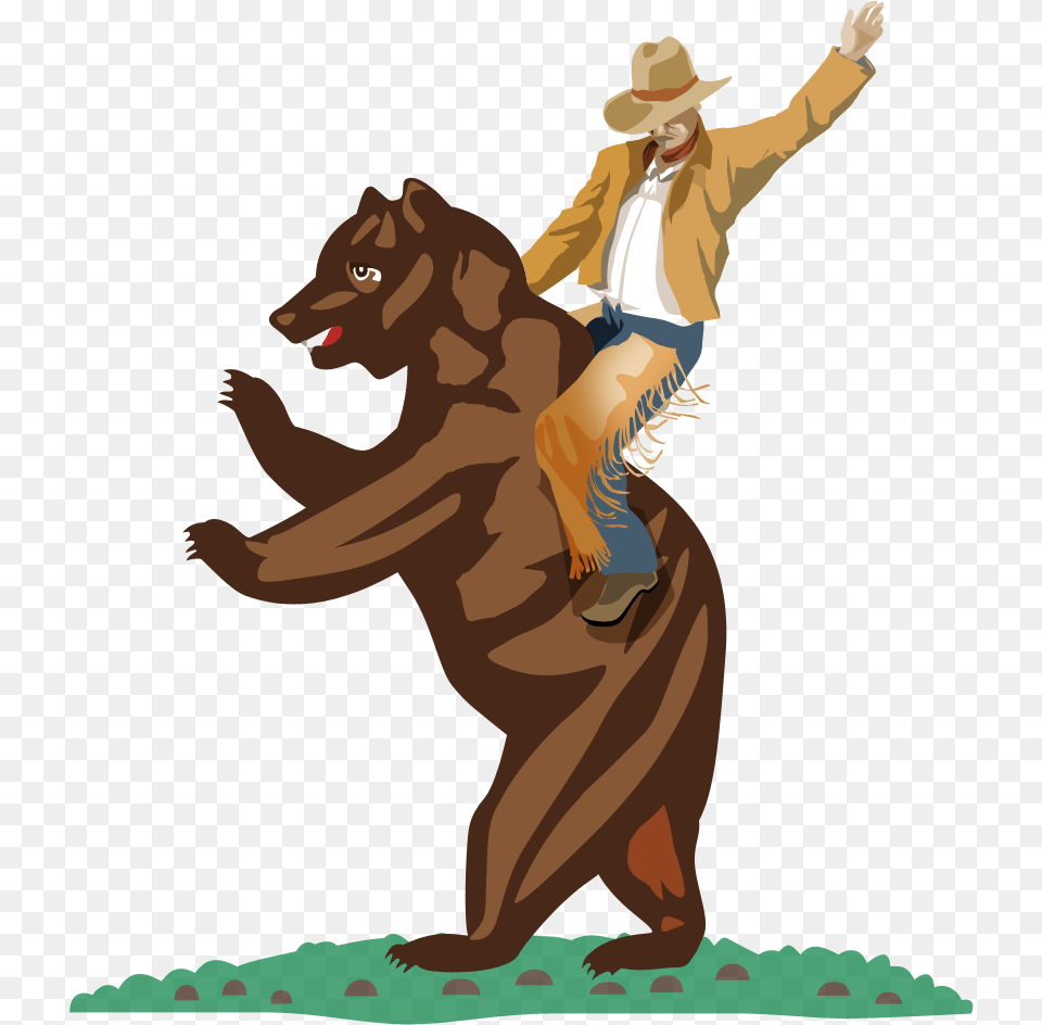 Ride The Bear Cowboy Riding A Bear, Adult, Person, Woman, Female Png Image