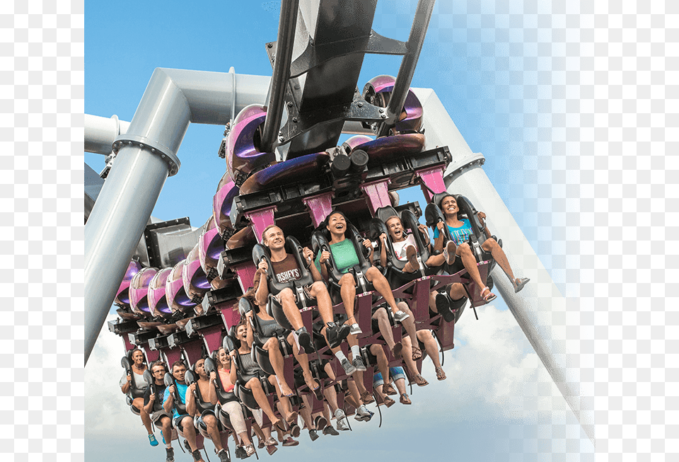 Riders On Great Bear Hershey Park Rides, Amusement Park, Adult, Roller Coaster, Person Free Png Download