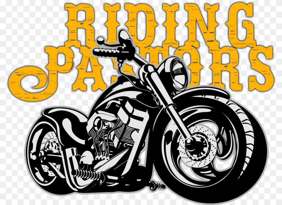 Riding Pastors Black And White Motorcycle Clipart, Machine, Wheel, Transportation, Vehicle Free Transparent Png