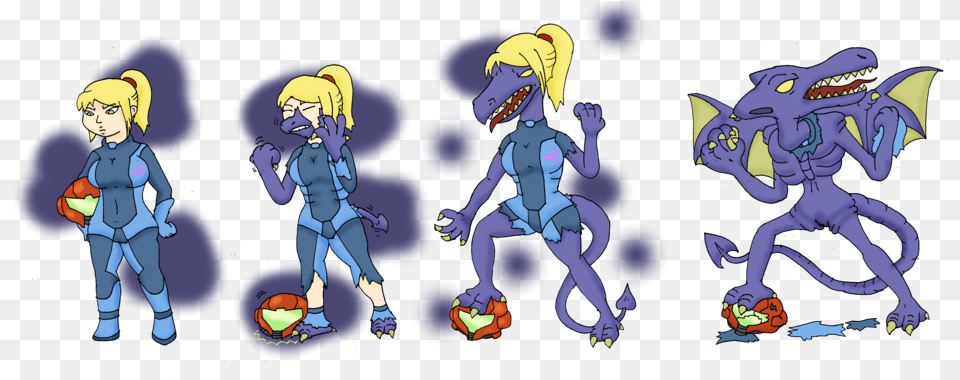 Ridley Aran Tg By Chaos Force On Zero Suit Samus Tg Tf, Book, Comics, Publication, Baby Png Image