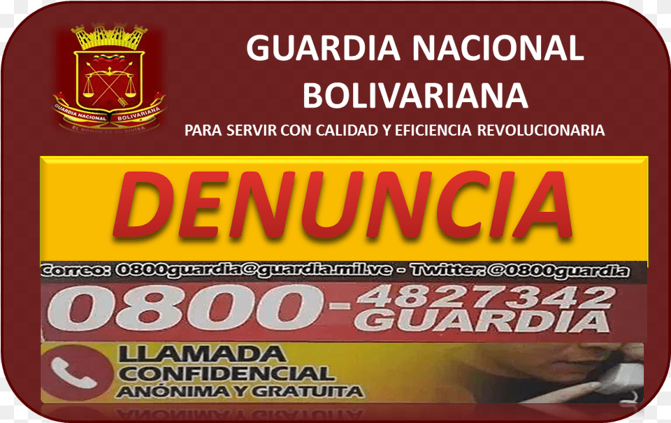Rif De La Guardia Nacional Bolivariana, Advertisement, Poster, Text Png