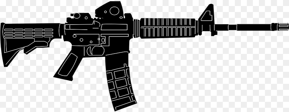 Rifle Ar Ar15 Military Army War Gun Weapon Ar 15, Firearm, Machine Gun, Blackboard Free Transparent Png