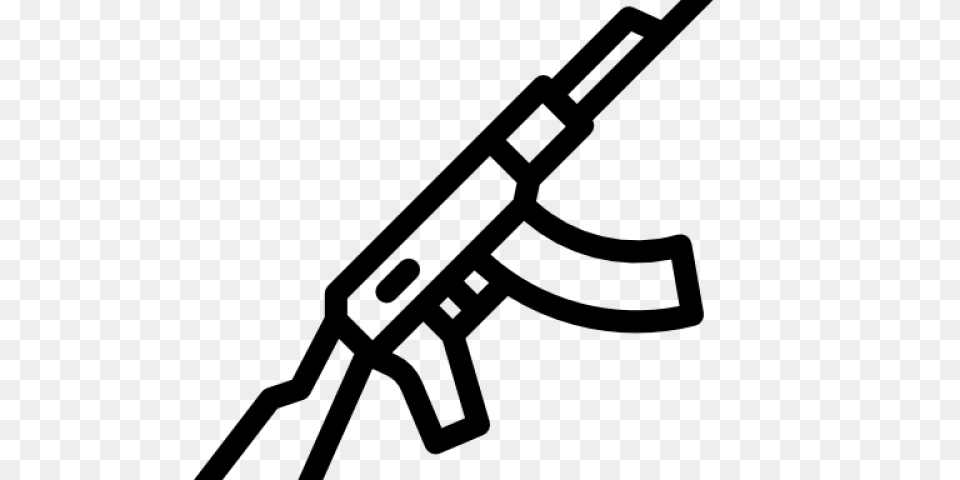 Rifle Clipart, Gray Png