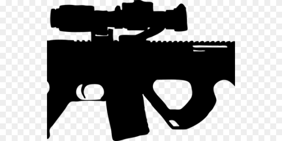 Rifle Clipart Ar 15 Rifle, Gray Png