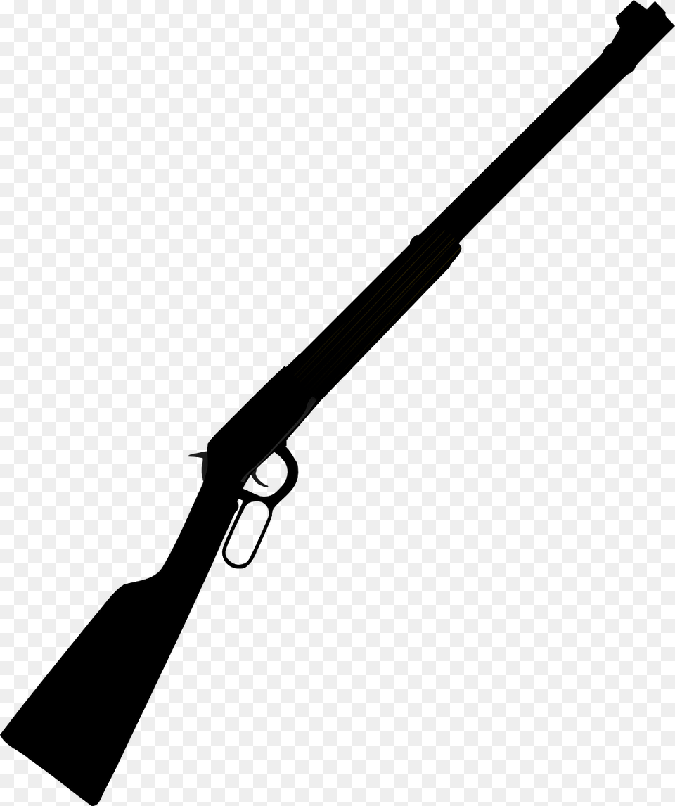 Rifle Gun Weapon Winchester Silhouette Black Shot Gun Clip Art, Sword, Cutlery, Fork Free Transparent Png