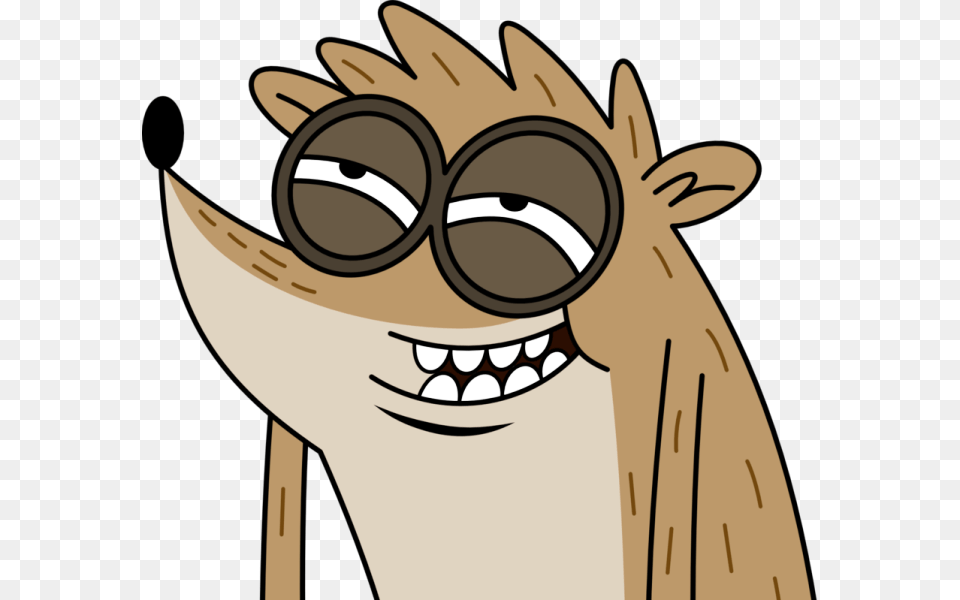 Rigby Laughing Rigby Regular Show Sticker, Accessories, Goggles, Cartoon, Person Free Png