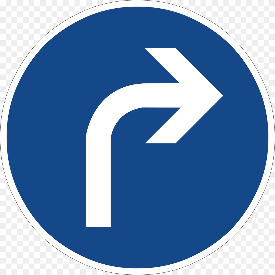 Right Ahead Clipart, Sign, Symbol, Road Sign, Disk Free Png Download
